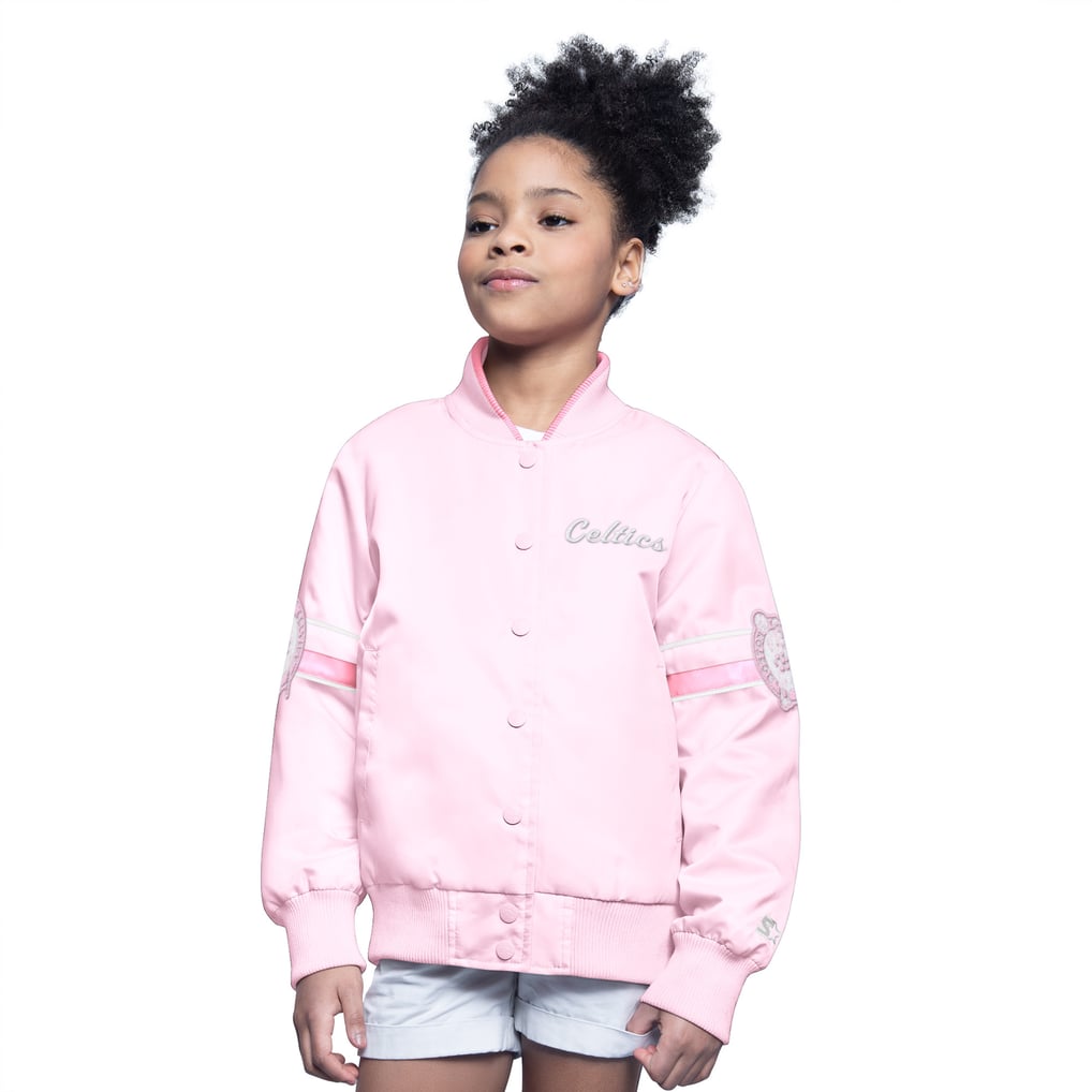  Boston Celtics Starter Youth Arena Full-Snap Varsity Jacket - Light Pink